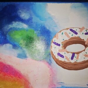 Colorful Donut Art Canvas